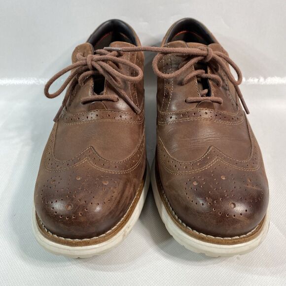 Rockport Brown Wingtip Oxford Lace Up Leather Shoes V79370 Men's US SIZE 8 M - Picture 2 of 9